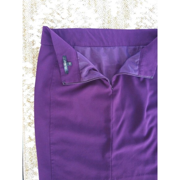 Vintage Mini Pencil Skirt Women 10 Purple Stretch Pocket Academia Grunge Preppy - Picture 4 of 9